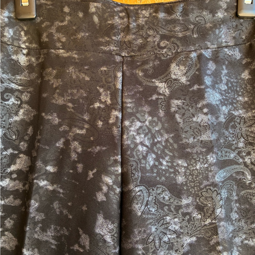 NWT LG LENA GABRIELLA Black & Silver Pull On Pants Size 12 - Picture 2 of 7